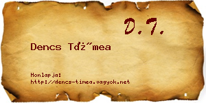 Dencs Tímea névjegykártya