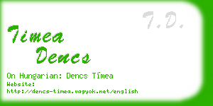 timea dencs business card